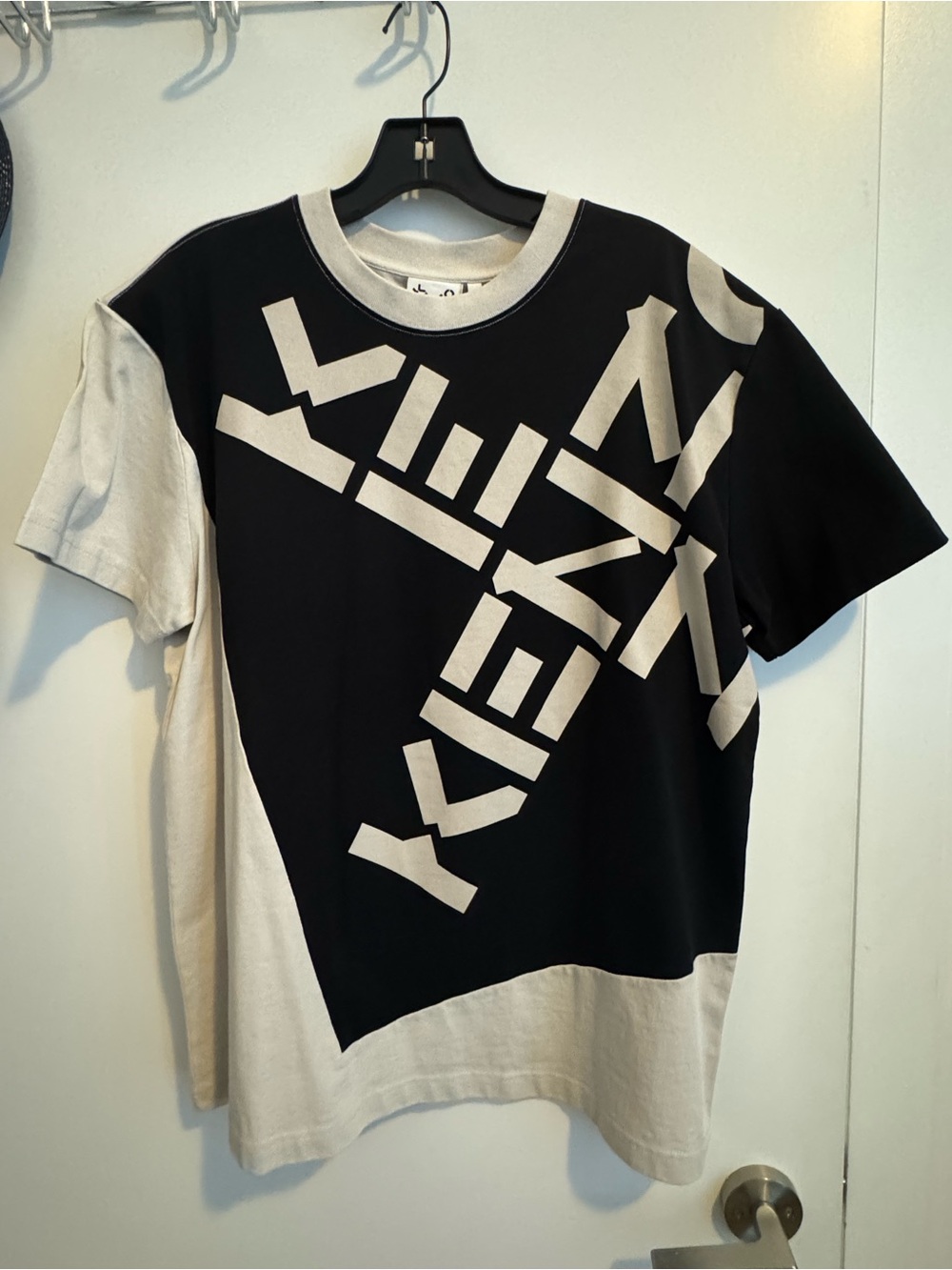 Kenzo Black and Cream Graphic Short-Sleeve Tee